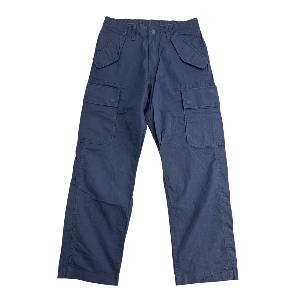 Levi Strauss Japan Mens Navy Blue Cargo Utility Pants Straight Leg Size 29x25